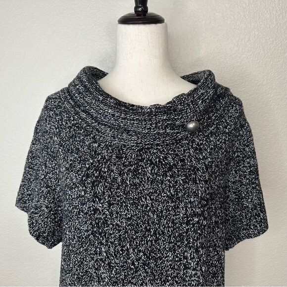 Style & Co Gray Tweed Knit Short Sleeves Sweater Dress - Picture 3 of 12